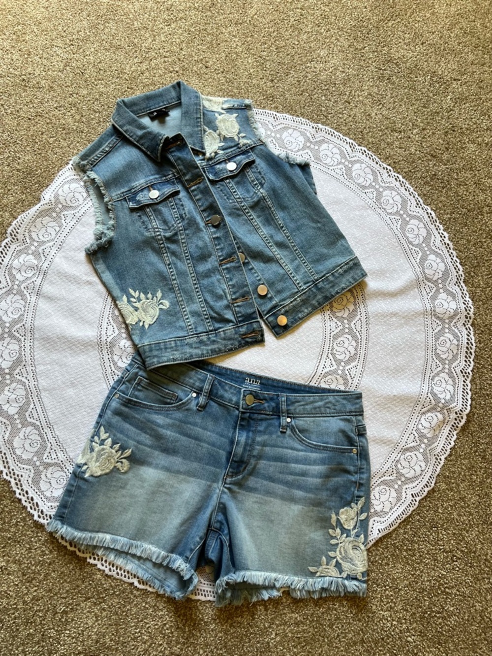 New! Denim vest & shorts